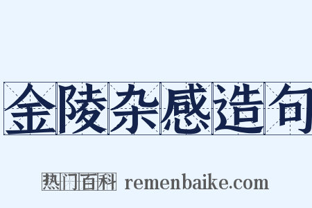 金陵杂感造句是什么意思的图片